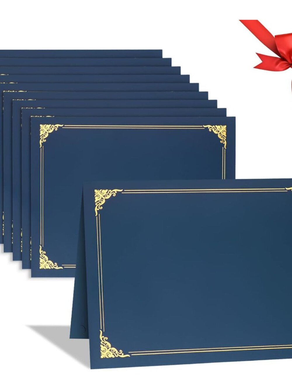 10 Packs Certificate Holders, Navy Blue Certificate Covers, Diploma Holders